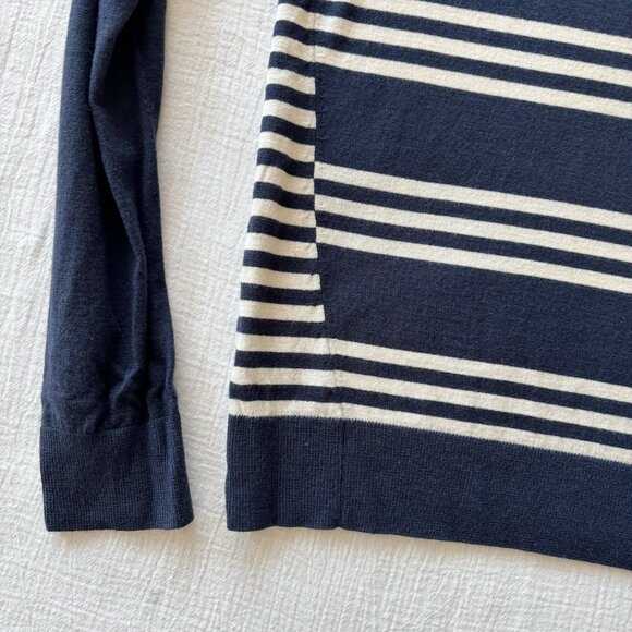 Theory wool sweater striped white blue - Picture 5 of 9